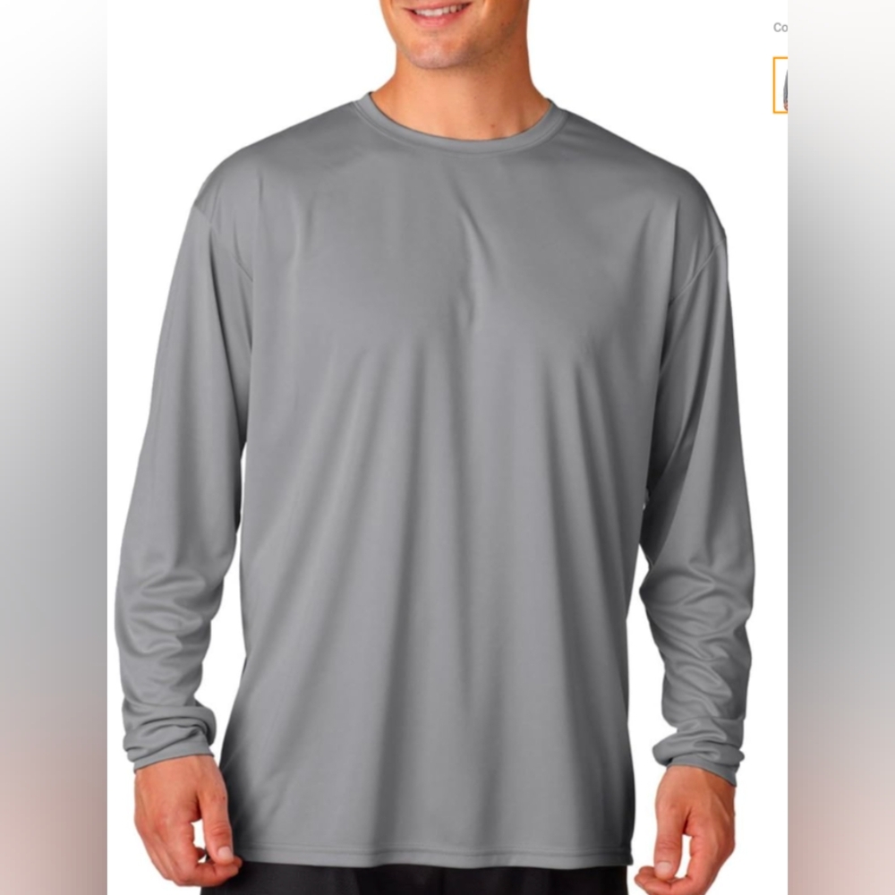 🏋️‍♂️ A4 Cooling Performance Long-Sleeve Tee | Unisex L | Graphite Gray | EUC
